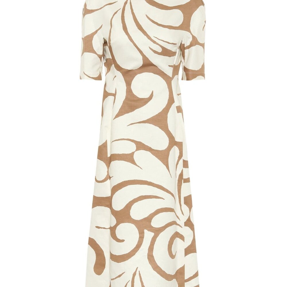 NWT Marni Printed cotton and linen midi dress sz IT40 US 4 $1,450 - Picture 3 of 6